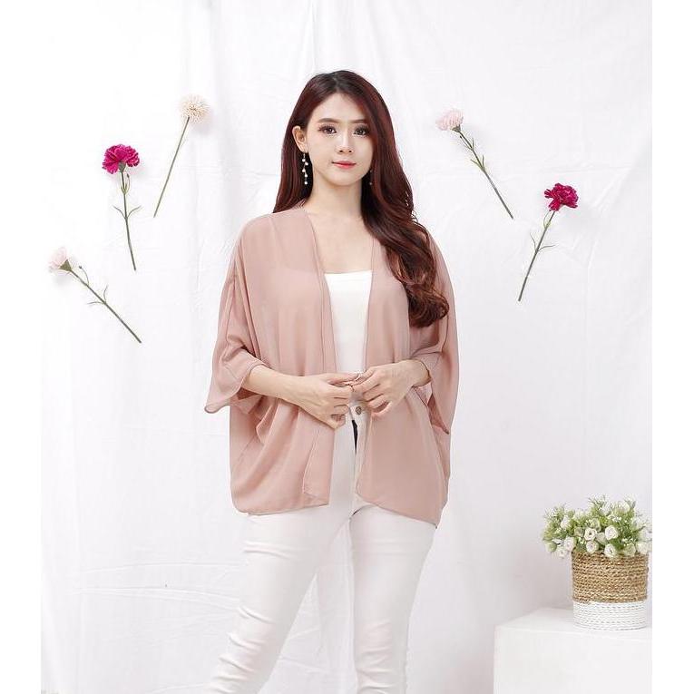 Outfitkekinian- Toply Shop Outer Ceruti Model Batwing / Cardigan Korean Style / Outer Transparan