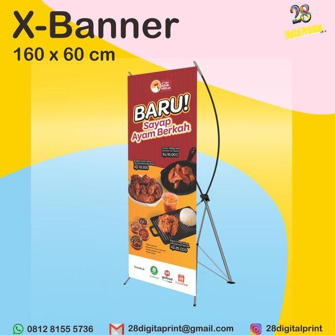 LanjAYa- PAKET X BANNER + TIANG, X BANNER WISUDA, XBANNER ULANG TAHUN,WEDDING