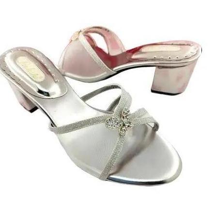 Paulista Selop Pesta Wanita TL7004 Heels 5cm Glitter & Brukat Mewah Nyaman Pearl - Shoes