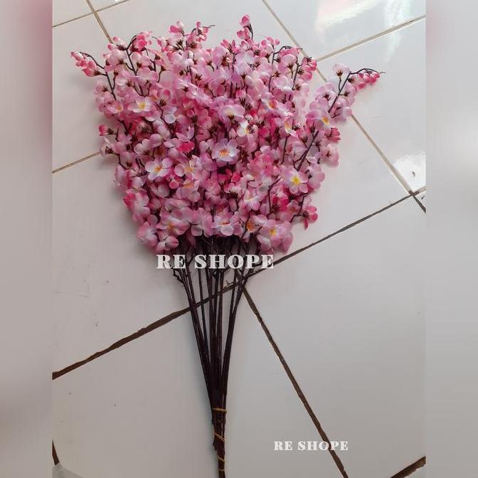 LanjAYa- bunga sakura plastik bunga hias bunga sakura meihua artificial grosir