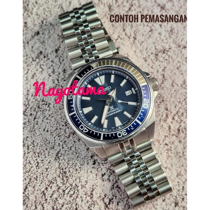 22mm Jubilee Rantai Solid for Jam Seiko Samurai Diver Clasp