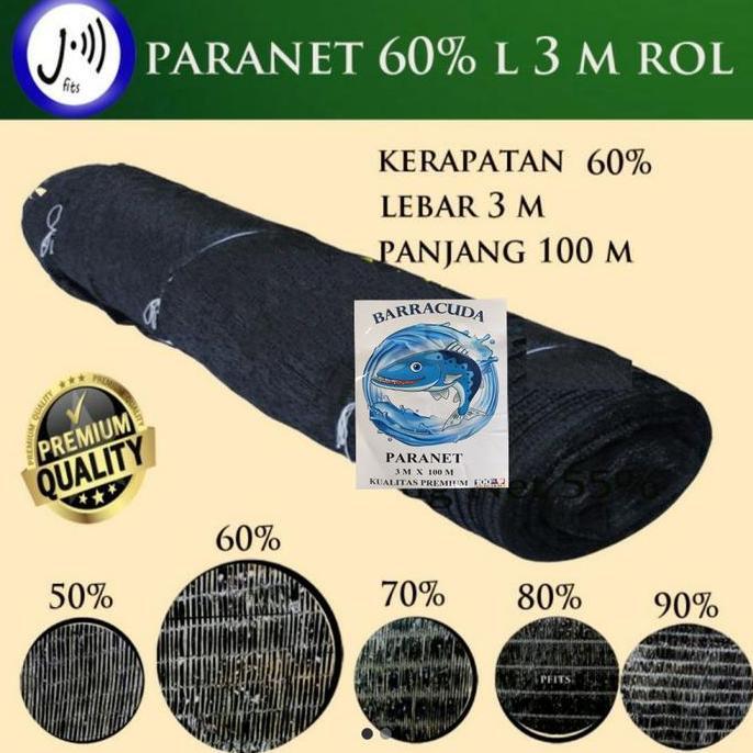 Paranet 60% lebar 3 M Rol / Shadingnet / Jaring anti sinar matahari