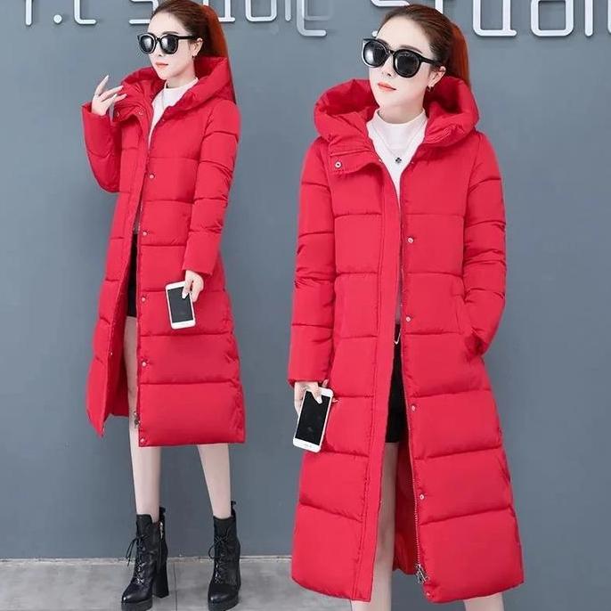 jaket panjang wanita musim dingin long coat style korea