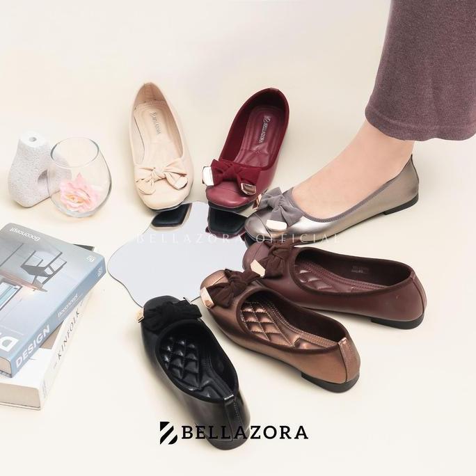 Jelitashoes- Bellazora-Pansus Korean Style Wanita/Flat Shoes Coklat/Sepatu Flatshoes Wanita Korea El
