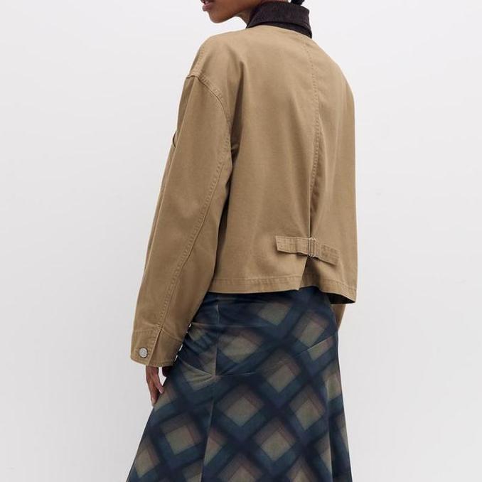 Jaket Pull and Bear Wanita Dengan Kerah Korduroi Orinal