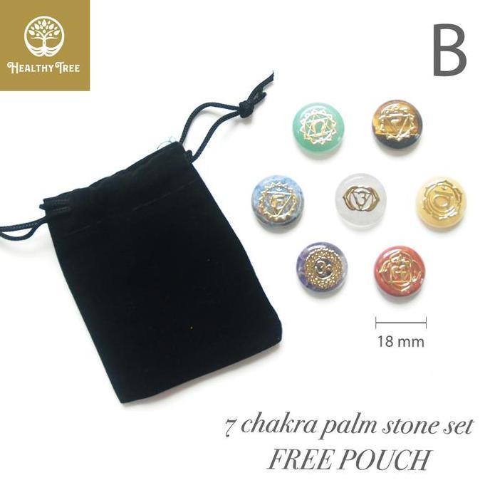 Bisainstan- Natural Palm Stone 7 Chakra Set With Reiki Symbols