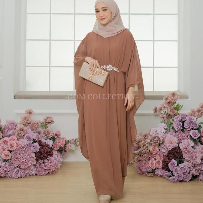 Lidia Baju Kaftan putih Wanita | Baju Gamis Kaftan hitam Elegan Mewah | gamis Kaftan Kondangan