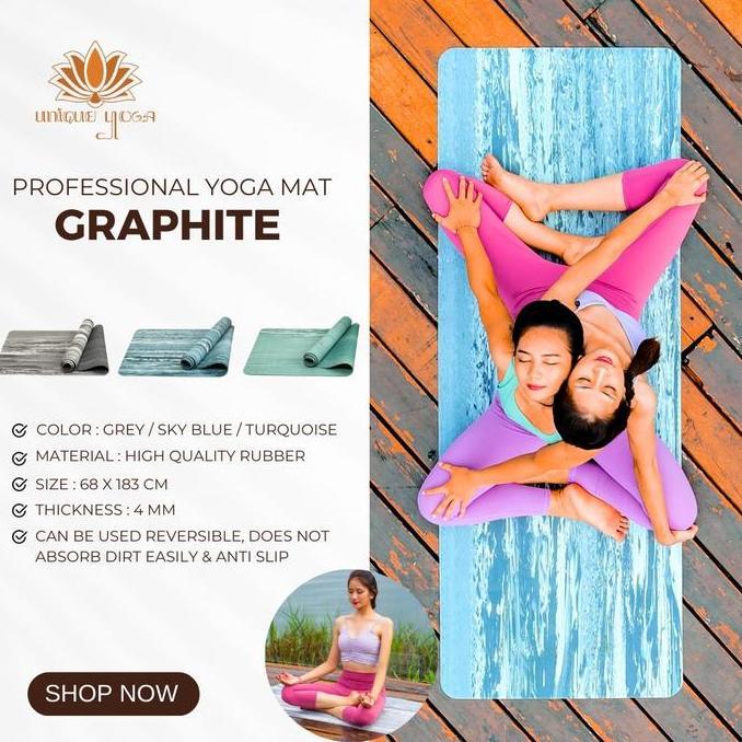 Yoga Mat Premium Graphite / Matras Yoga Pilates Premium Motif Marble