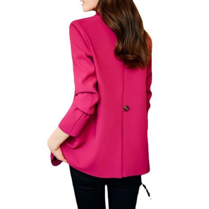 BLAZER KOREA JAS OUTER WANITA FUSIA HITAM