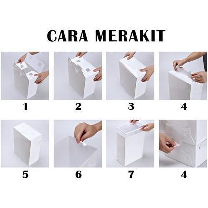 CUCI GUDANG` HOT Kotak Sepatu Lipat Rak Plastik Susun GM438 31.4x20.8x12.2cm KEKINIAN KEKINIAN