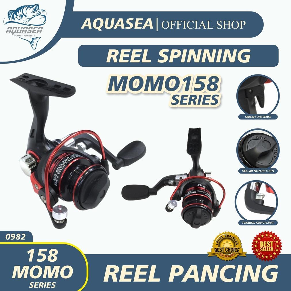 READYGan- AQUASEA Reel Pancing Laut Mini 500 Series Reel Pancing Warna Hitam Merah Reel Metal Reel P
