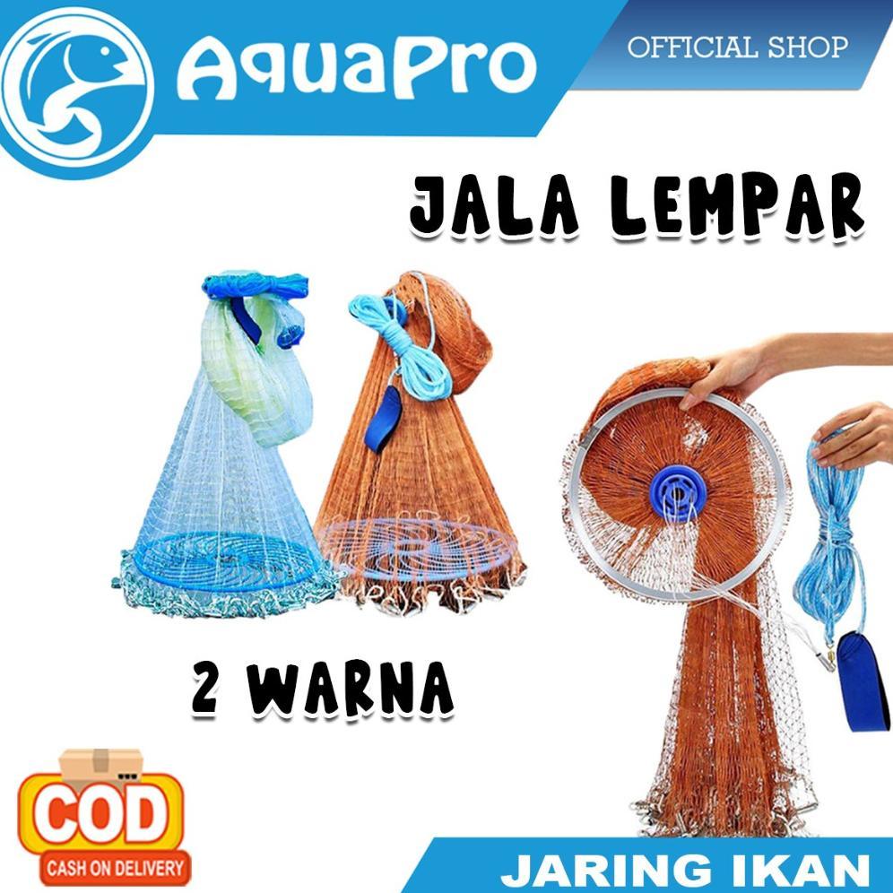 READYGan- Aquapro Jala Lempar Penangkap Ikan Udang 4 Model Panjang 10m dengan Piring Bulat Terbaru &