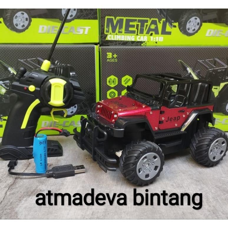 Cuci Gudang Bintang Rc Mainan Anak Mobil Remote Rc Die Cast Jeep Rubicon Die Cast Nyala Lampu Led Bu