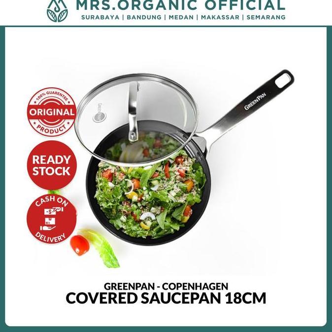 TERBARU - Panci Penggorengan Saucepan Copenhagen 18 cm 2,15 Lt Greenpan