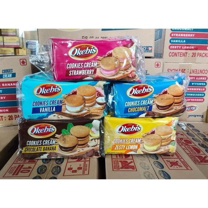 1 Dus - Okebis Inafood Cookies Cream 170gr x 20bks ( KARTONAN ) Snack Hajatan murah