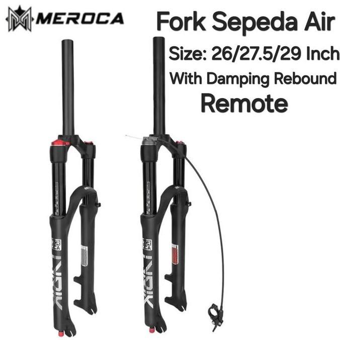 Promo Meroca Fork Air Angin Suspensi Sepeda MTB Fork OS Lurus Damping Reboun Diskon