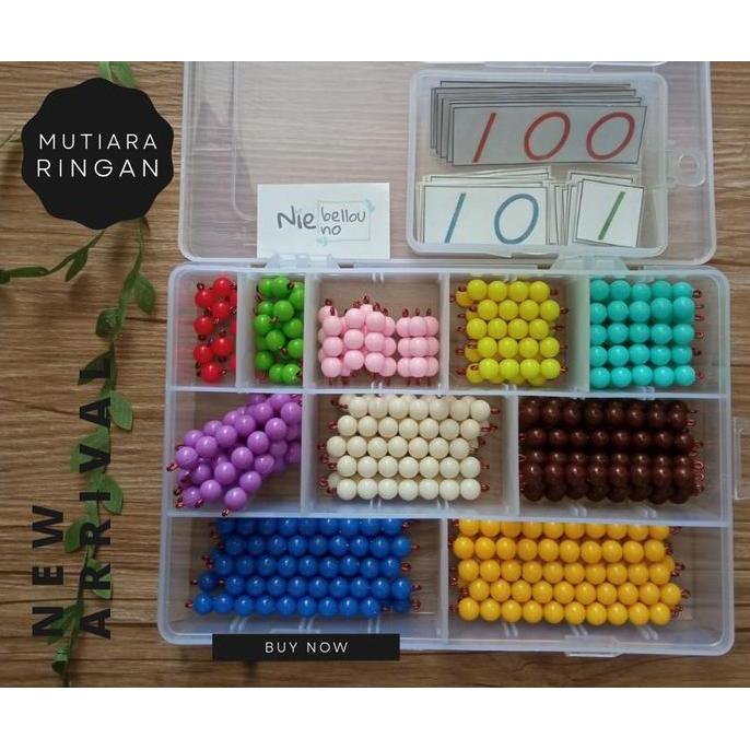 Montessori Math Beads | Decanomial Beads | Mutiara Ringan (Doff) Kode 1405