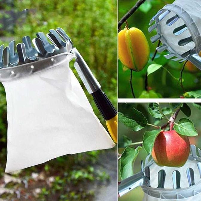 Lansungkirim- Alat Petik Buah Ujung Galah Sekop Jaring Pemetik Mangga Jambu Rambutan