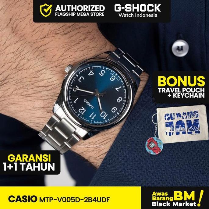 New- Casio General Mtp-V005D-2B4Udf | Jam Tangan Pria Cowok | Analog | Anti Air | Original | Casio W