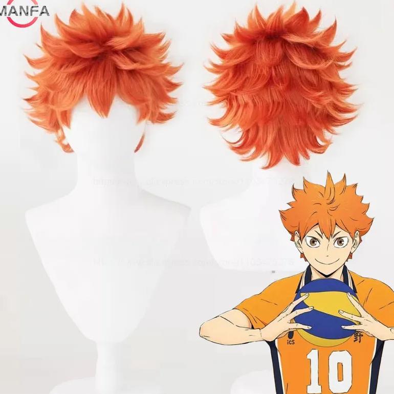 High Quality Hinata Shoyo Cosplay Wig Shoyo Hinata 30cm Short Orange Heat Resistant Synthetic Hair A
