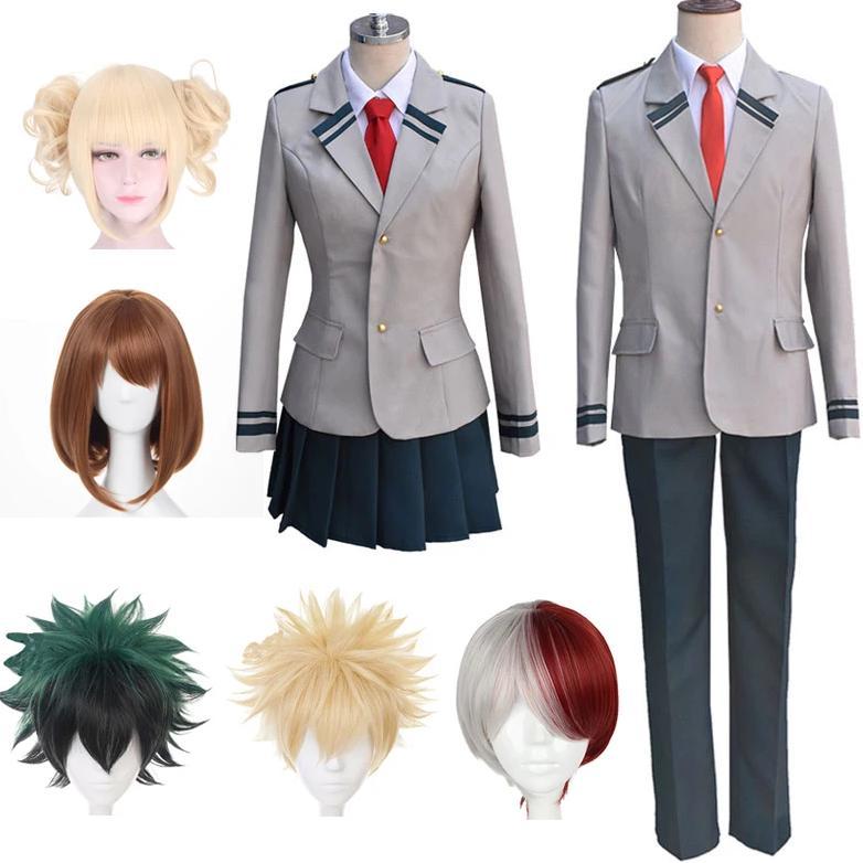 Anime My Hero Midoriya Izuku Cosplay Costume Academia High School Student Uniform Halloween Party Co