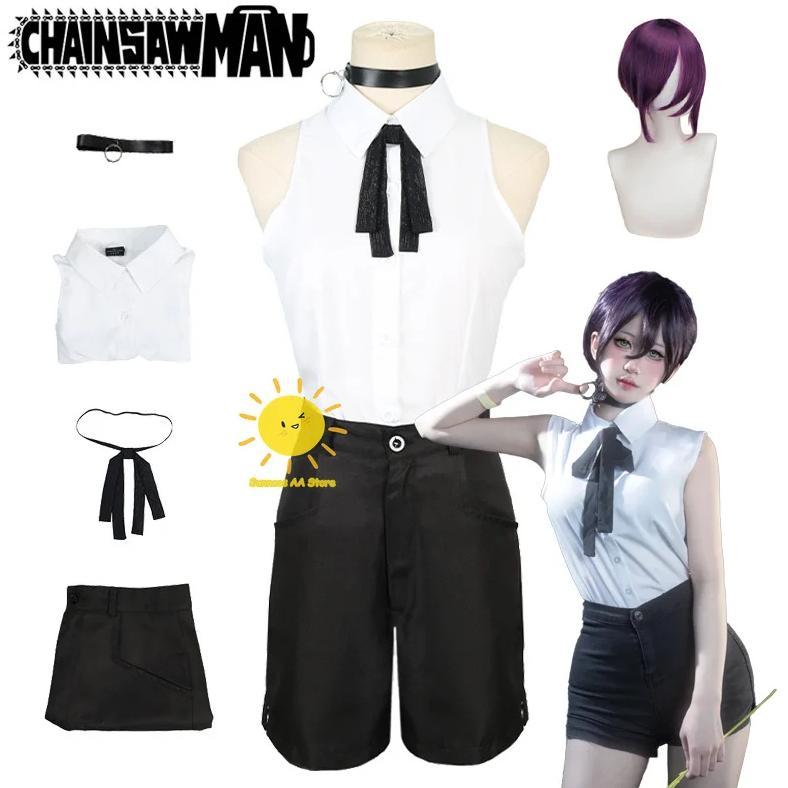 Anime Reze Cosplay Chainsaw Man Cosplay Costumes Reze Suit Purple Wig Chainsaw Man Halloween Carniva