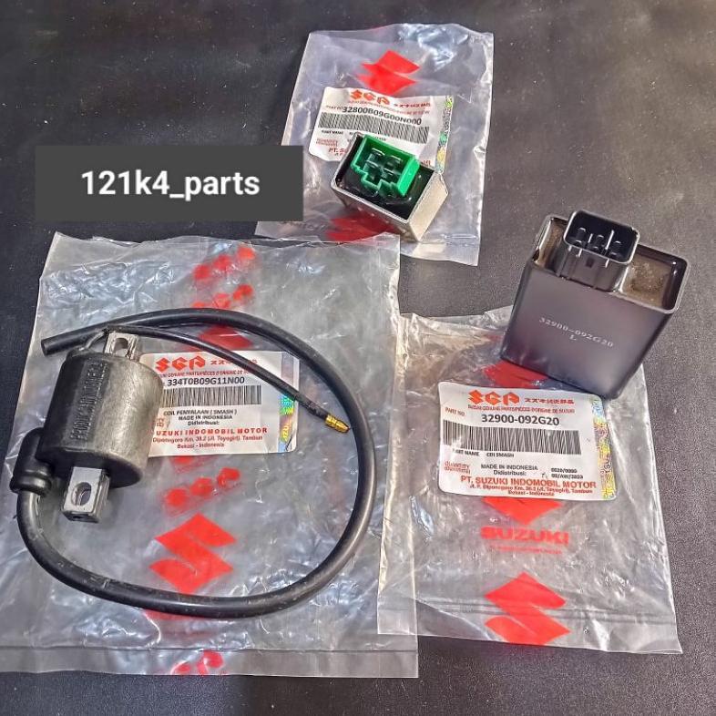 paket pengapian 3 item Kuil+cdi+kiprok Suzuki Smash 110 lama/smash New ORI