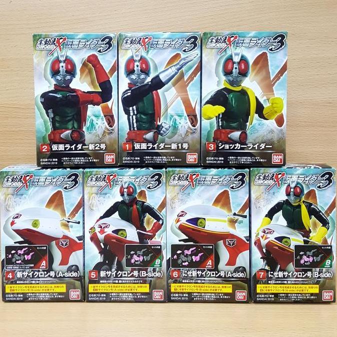 SHODO-X KAMEN RIDER 3 [7/SET] ICHIGO NIGO SHOCKER CYCLONE FAKE BANDAI KODE 1222