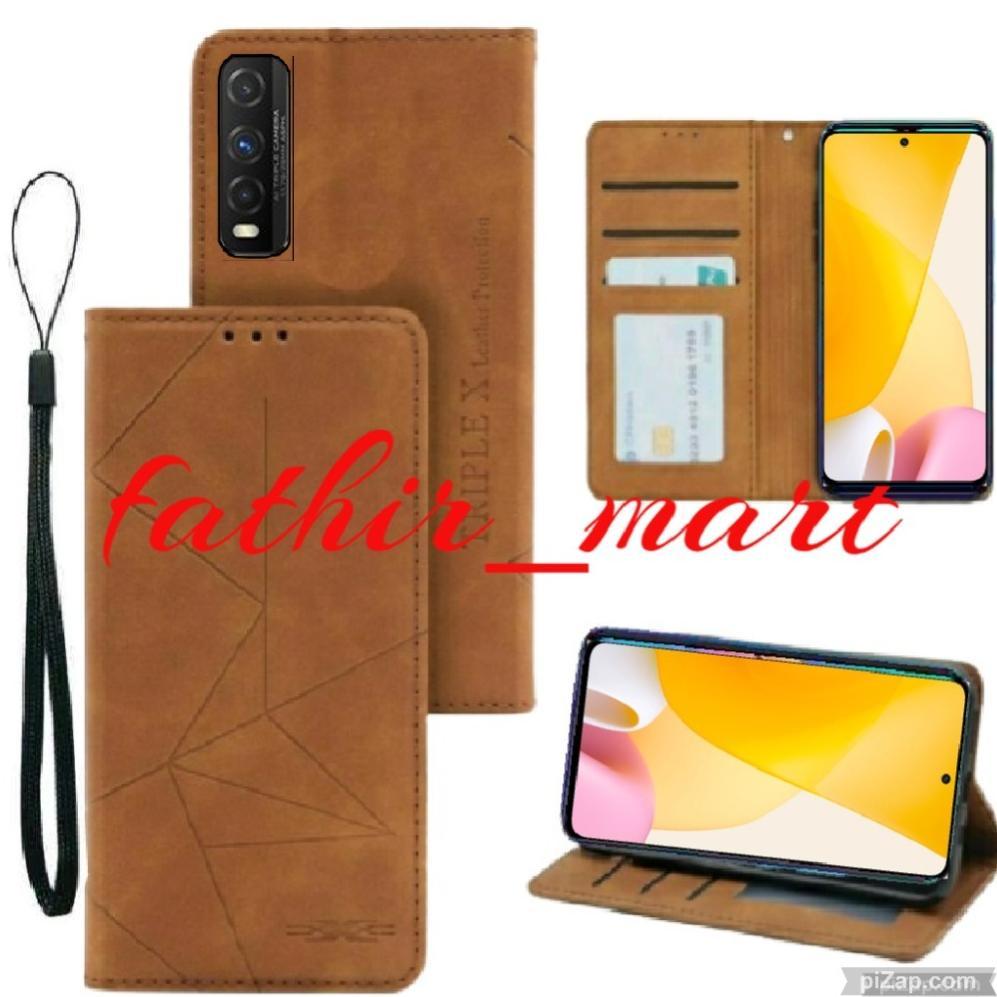 Nice- Case Vivo Y20 - Vivo Y12S - Vivo Y20S Case Dompet Motif Case Magnet Flip Leather Cover Leather