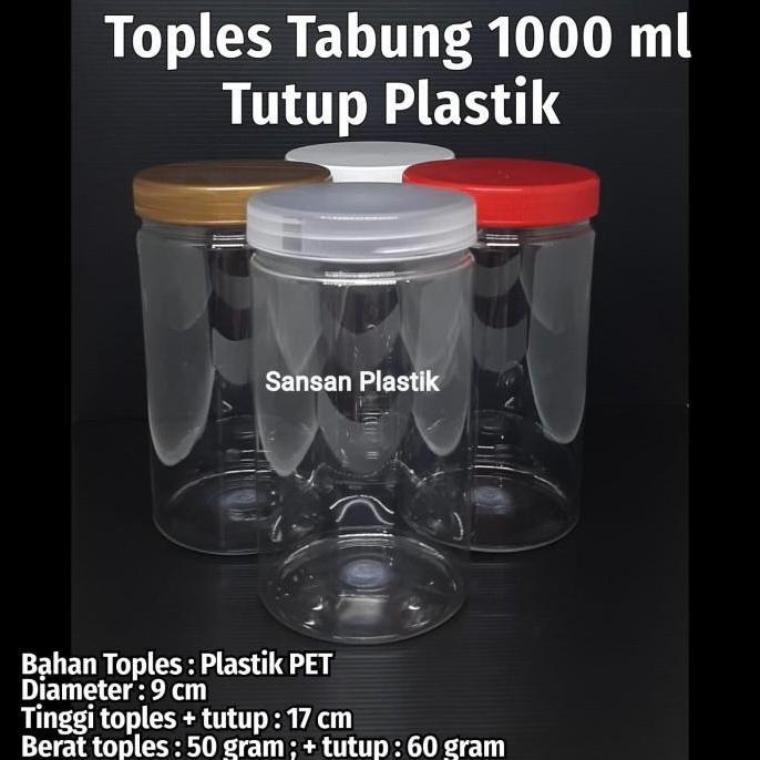 Good- Toples Plastik 1 Liter / Toples Tabung 1 Liter - ONLY