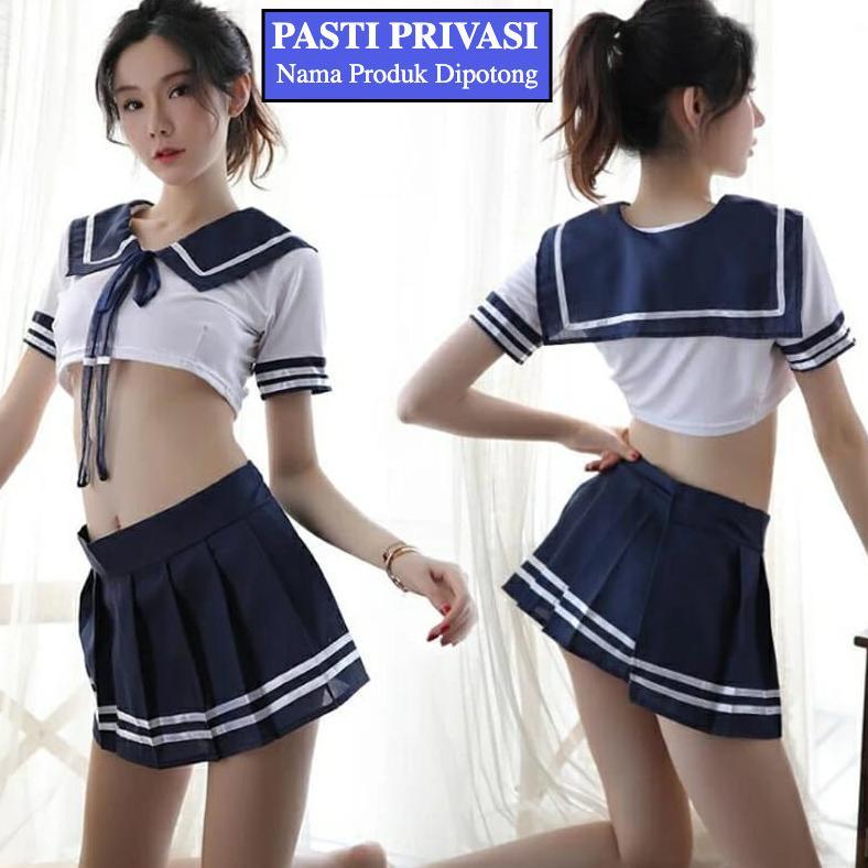 Lingerie Sexy Rok & Gstring Cosplay Model Seragam Siswi Jepang
