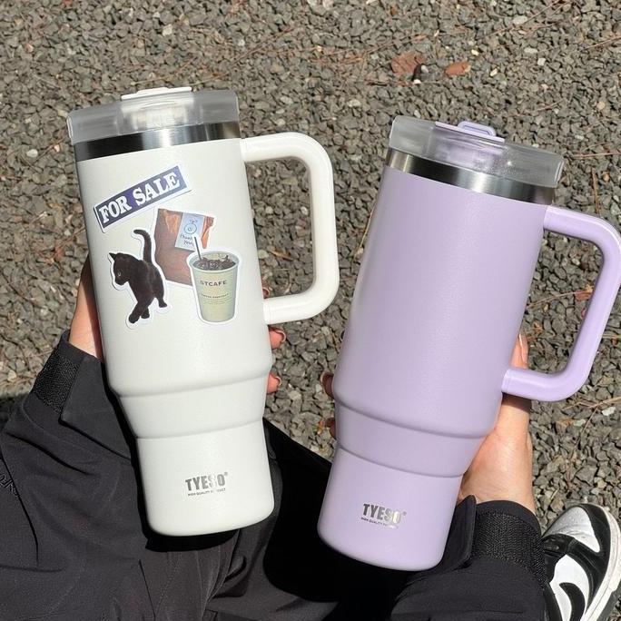 Tyeso Tumbler Gagang Stainless 1200ML / Tumbler Tyeso Ukuran Besar / Tyeso Tumbler Handle Portable