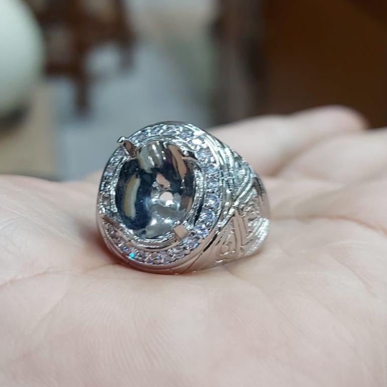 Cute- Cincin/Emban/Ring Alpaka Super 12X10Mm Oval