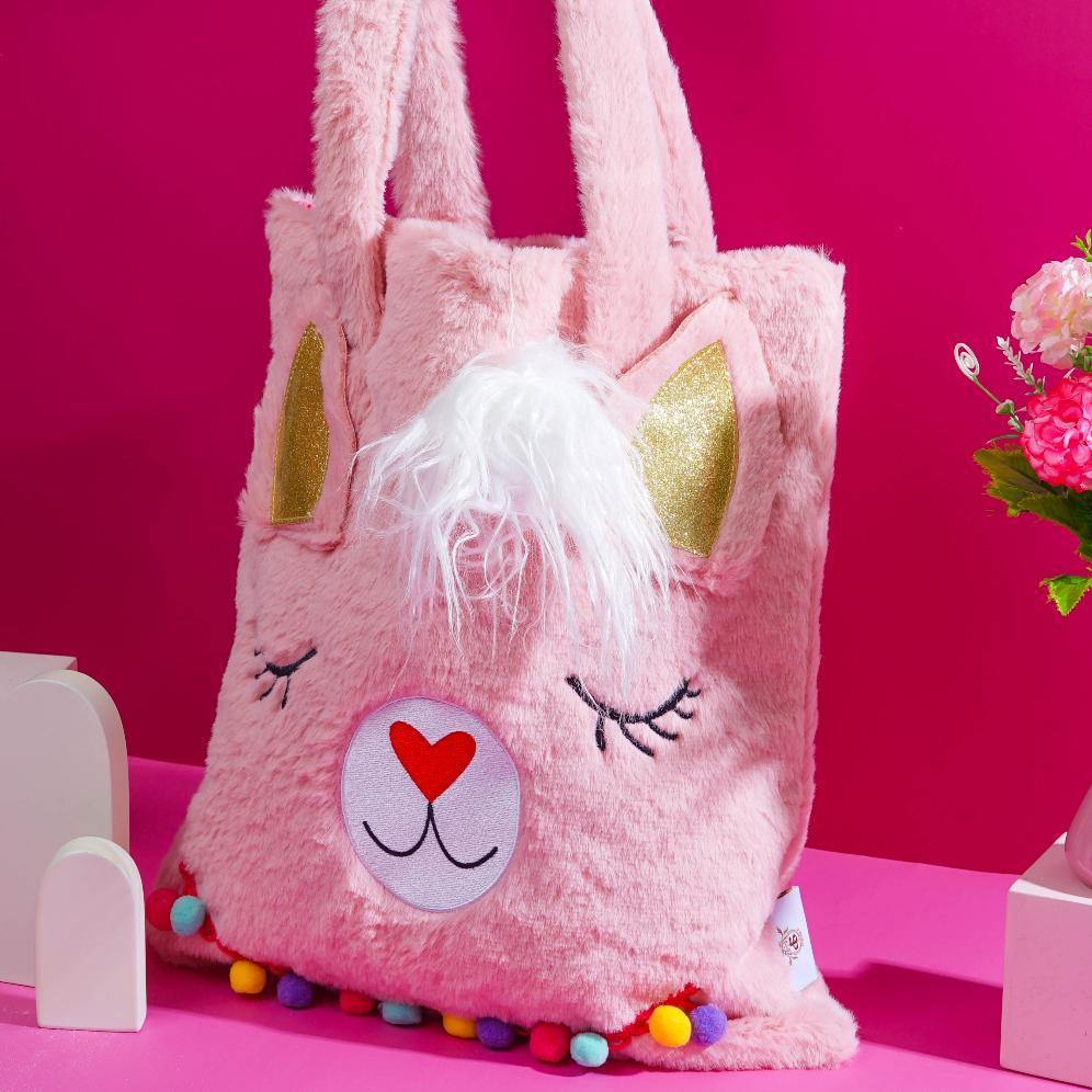 Good- Tote Bag Unicorn Fluffy Bulu Korea Tas Anak Wanita Kuda Poni Ts-7