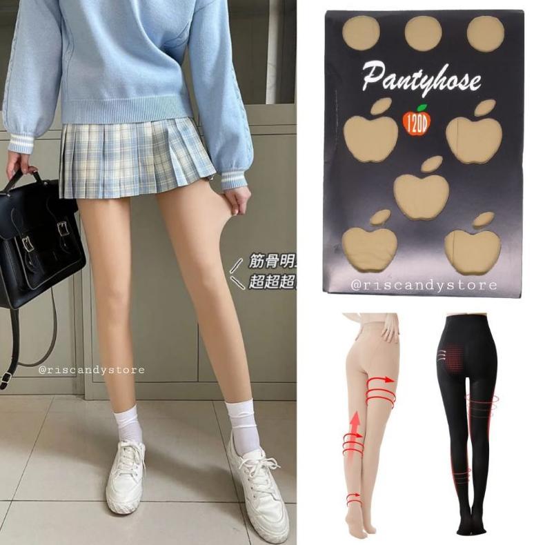 Slmtkaki- Stocking Apple Tebal (Premium) Warna Cream / Stocking Apple Wanita