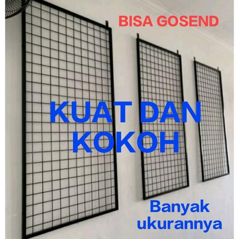 (COD)RAK BINGKAI MONDO HITAM DAN PUTIH 120CM60CM - RAK DISPLAY PAJANGAN DINDING - GANTUNGAN PAJANGAN