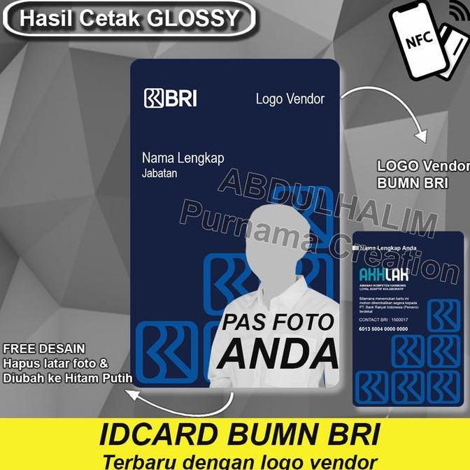 Orga- Idcard Bumn Id Card  Name Tag Bumn Bri Terbaru Glossy Bisa Brizzi