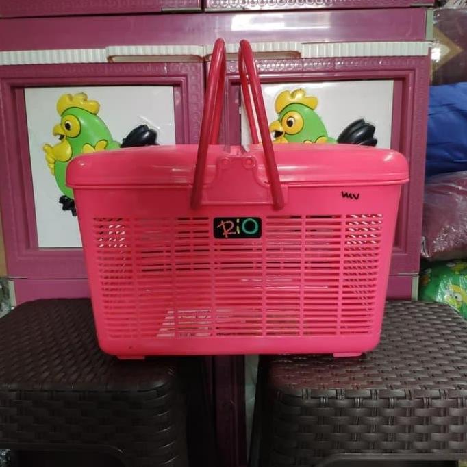 Enimx- Maspion Kandang Kucing Keranjang Rio Pet Carrier Cargo Small Kecil Plastik Kaku Ventilasi Uda