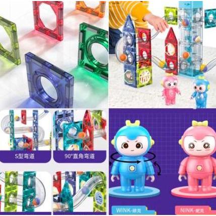 Toypuy- Marble Light Marble Run Block Magnetic Tiles Led Music Light Sound