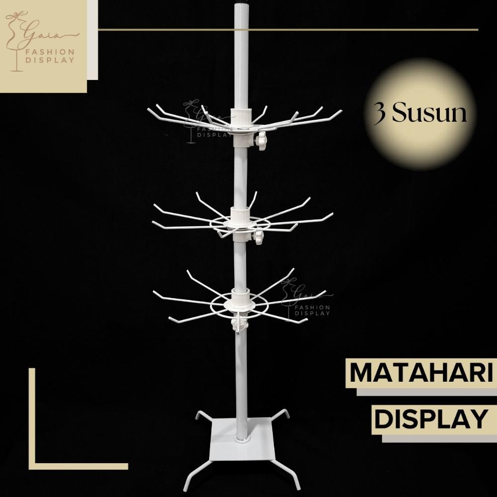 Gantungan Matahari Display Aksesories Putar 3 Tingkat Besar Ram Putar Rak Putar Susun 3 (BH)