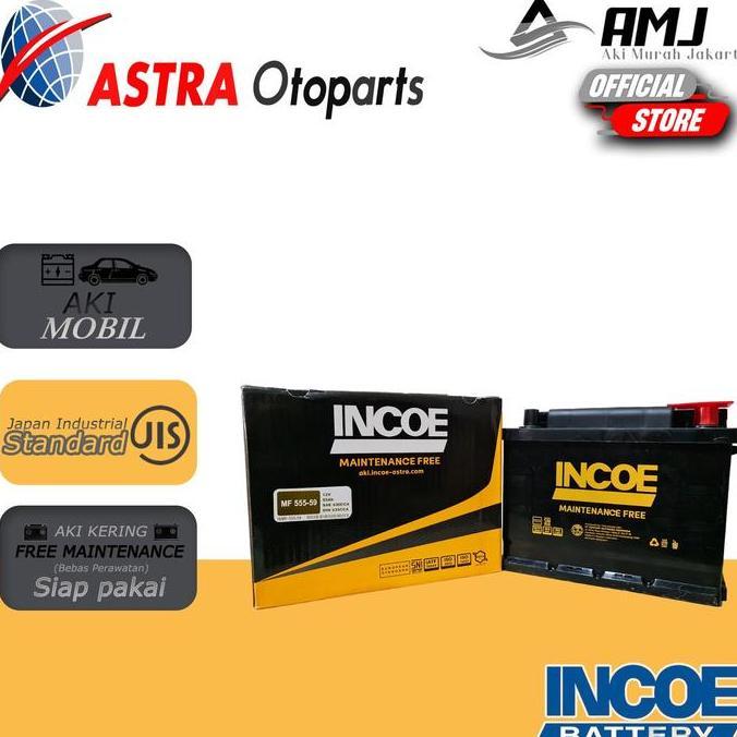 Incoe MF Astra Aki Mobil Innova Reborn Bensin 555-59 - 55Ah Aki Kering