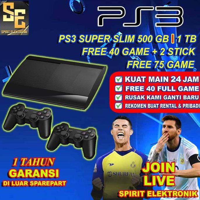 Terlaris Ps3 Super Slim 500Gb +Full Game + Harga Promo Di Spirit Elektronik
