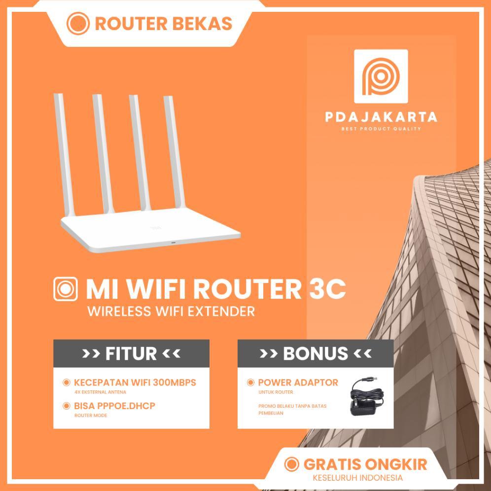 Xiaomi Mi Router 3C Wireless Router WiFi 300Mbps 4 Antena Bekas Original Bonus Adaptor