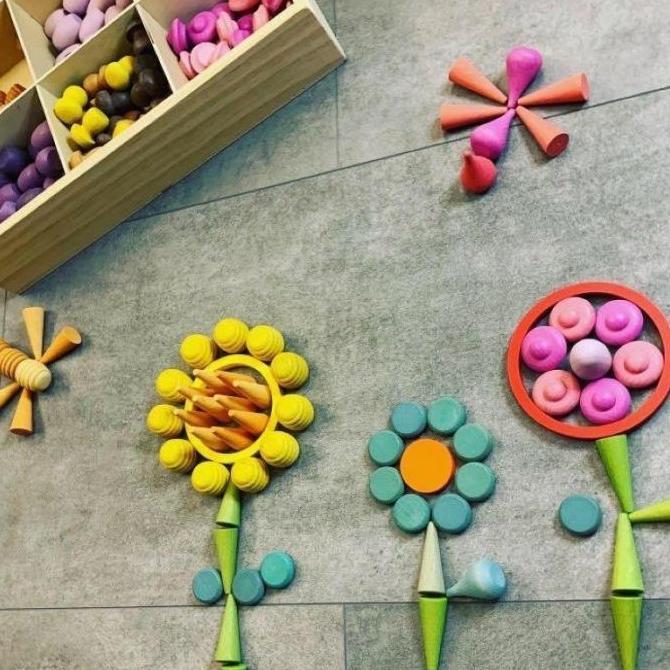 Expert- [LKA] Wooden rainbow loose part, wooden grapat grimms alike, open ended toys