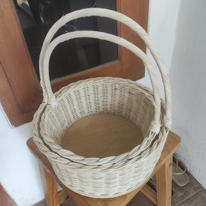 keranjang buah rotan bulat