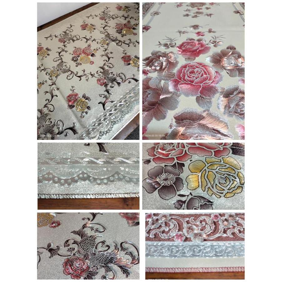 Dkrs- Taplak Meja Ruang Tamu 50X110 Cm Sultan Mewah Dekorasi Taplak Meja