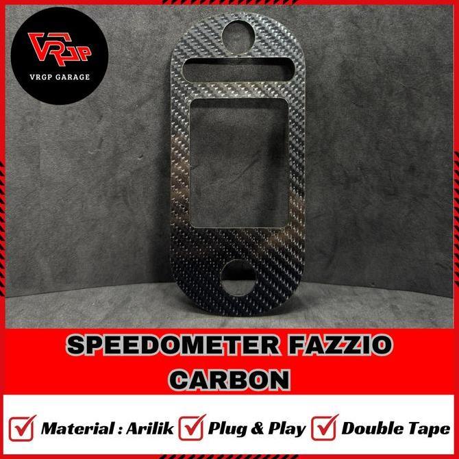 VRGP GARNIS SPEEDOMETER CARBON 6D FAZZIO/ GARNISH SPEEDOMETER FAZZIO CARBON 6D/ AKSESORIS FAZZIO HEM