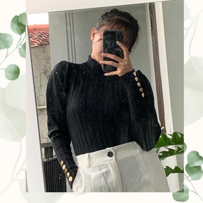 Inner Rajut Turtleneck Premium Lengan Panjang Import Manset Baju