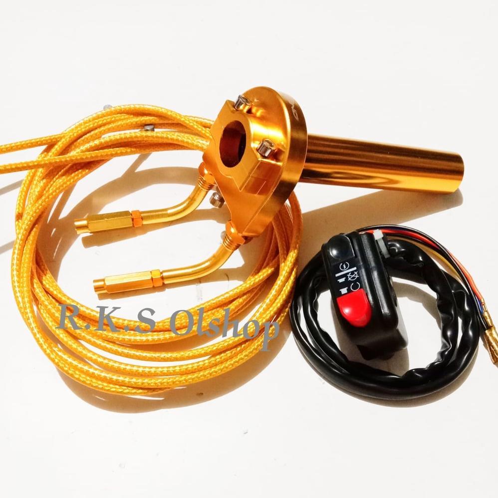 Gas spontan 2 kabel 2 tali sudah termasuk 2 kabel serat pangan 190cm +saklar untuk Universal. cocok 