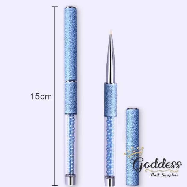 KUAS LINER NAIL ART BRUSH KOLINSKY HAIR BRUSH KUAS LINER BIRU PANJANG PENDEK Promo
